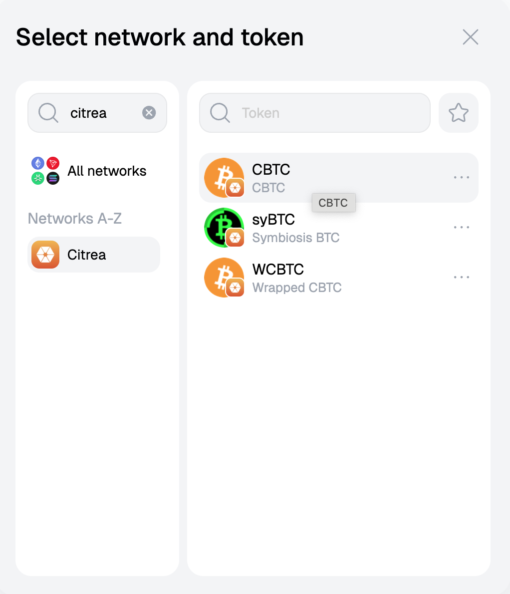 Select cBTC